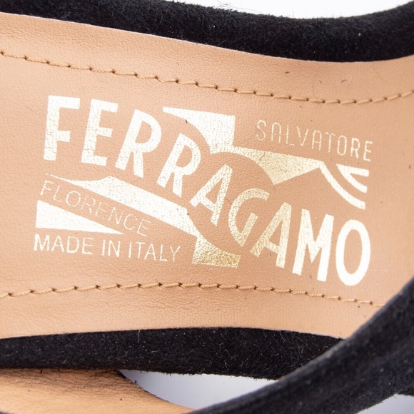 SALVATORE FERRAGAMO Suede Leather Sandals US6.5 EU37 UK4 Gancini Buckle - Picture 4 of 6